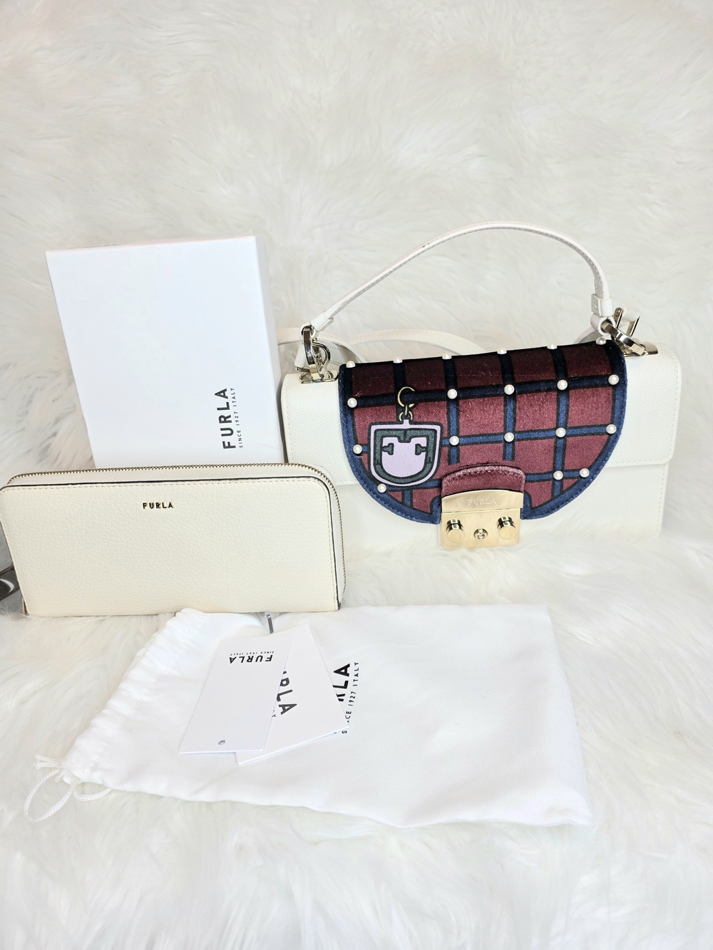 Furla 2 Pcs. Metropolis "My Play" Collection Leather 3 way Bag with Wallet Incl.